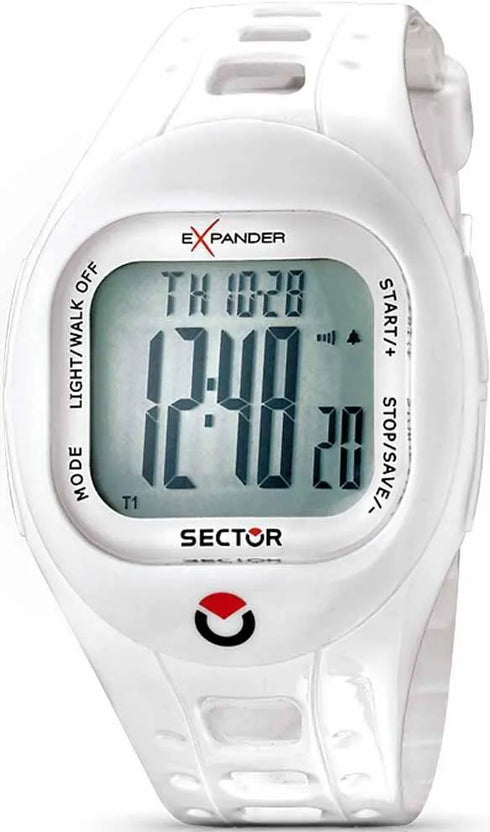 Sector Outdoor R3251274115 Men's Digital Watch - 40mm White Silicone Case and Strap