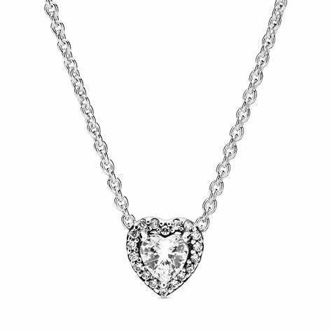 PANDORAPandora Timeless Elevated Heart Necklace 398425C01 - 45 – Sterling Silver, Cubic Zirconia, Adjustable 45cmBIJOUXEcecile