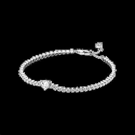 PANDORAPandora Sparkling Heart Tennis Bracelet 590041C01 - 18 – Sterling Silver, Cubic Zirconia, 18cmBIJOUXEcecile