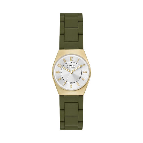 Skagen Denmark SKW3034 Grenen Lille Ocean Watch – 26mm Gold Case, Green Strap