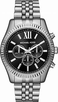 Montre Michael Kors MK8602 Chronographe Lexington pour hommes en acier inoxydable de couleur argentée