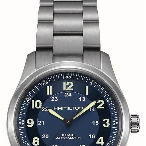 Hamilton Khaki Field Titanium Auto H70205140 - 38mm Titanium Case, Blue Dial