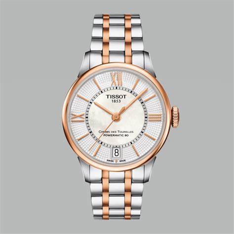 Reloj Tissot Chemin des Tourelles Powermatic 80 Lady - Acero inoxidable, PVD oro rosa, 32mm