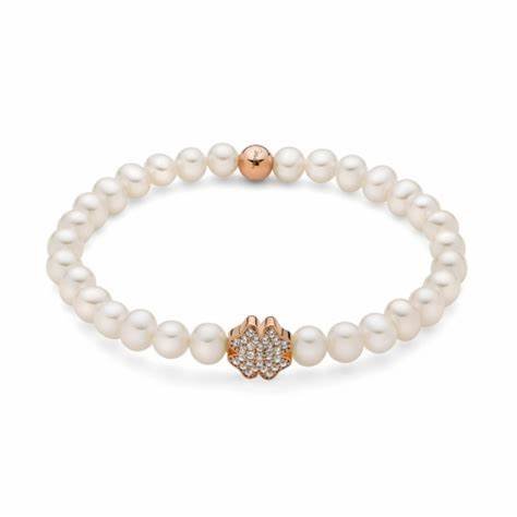MILUNAMiluna PBR3501G - TPZ Women's Bracelet - 925 Silver with White Pearls and Four - Leaf CloverJEWELRYEcecile