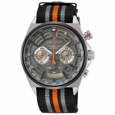 SEIKOSeiko SSB403P1 Men's Quartz Chronograph Watch - Grey Dial, NATO StrapWATCHESEcecile