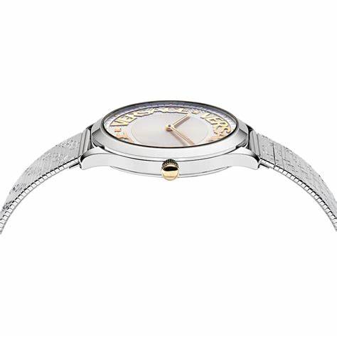Versace Logo Halo VE2O00422 Women's Swiss Quartz Watch - Silver Stainless Steel Bracelet, 38mm