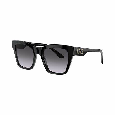 Dolce & Gabbana DG4384 3372/6G 53 Gafas de sol cuadradas, Mujer - Montura Negro sobre Cebra, Lentes Grises Espejados
