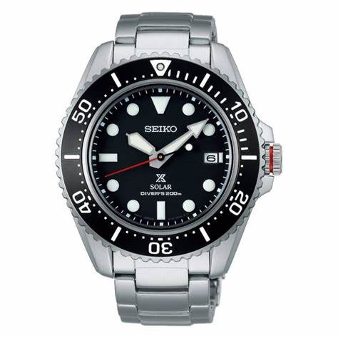 Seiko Prospex SNE589P1 Reloj buceo solar hombre - Esfera negra, Brazalete acero
