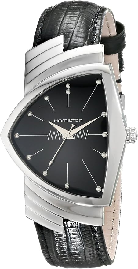 Hamilton Ventura Quartz H24411732 - Acero inoxidable, esfera negra, 32mm x 50mm