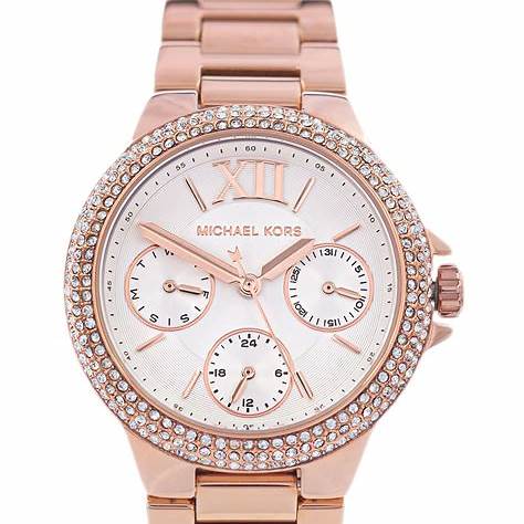 Michael Kors MK6845 Montre multifonction Camille en or rose pour femme avec accents en cristal