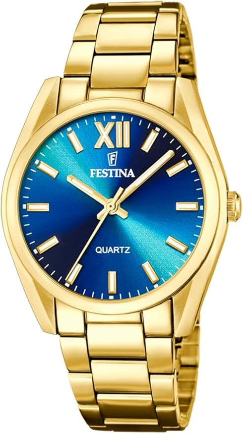 FESTINAFestina F20640/8 Women's Watch – Gold - Tone Stainless Steel, Blue Dial, 37mmWATCHESEcecile