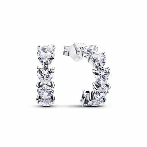 PANDORAPandora 293657C01 Sparkling Hearts Hoop Earrings – Sterling Silver, CZBIJOUXEcecile