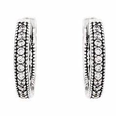 PANDORAPandora 296317CZ Pavé Heart Hoop Earrings - Sterling Silver with Cubic ZirconiaBIJOUXEcecile