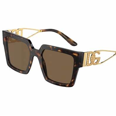 Dolce & Gabbana DG4446B 502/73 Women's Sunglasses - Havana Frame, Brown Lenses