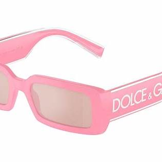 Dolce & Gabbana DG6187 3262/5 Women's Sunglasses - Pink Frame, Light Pink Mirrored Silver Lenses