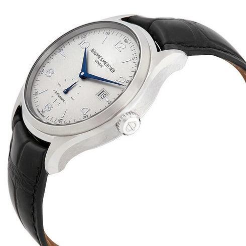 Baume & Mercier Clifton MOA10052 Orologio automatico da uomo - Quadrante argento, cinturino in alligatore nero