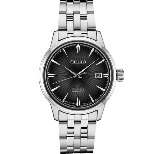 SEIKOSeiko Presage SRPE17J1 Men's Automatic Watch - Gray Sunburst Dial, Stainless Steel BraceletWATCHESEcecile