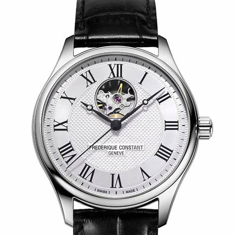 FREDERIQUE CONSTANTFrederique Constant Classics Heart Beat Automatic FC - 310MC5B6 Men's Watch – Silver Dial, Black Leather StrapWATCHESEcecile