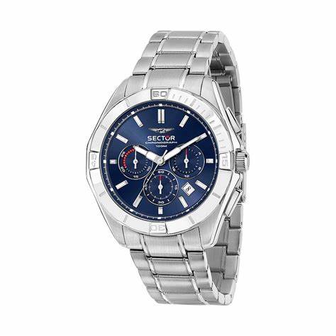 Sector 790 R3273636004 Herren Chronograph Quarzuhr - 42mm blaues Zifferblatt, Edelstahlarmband