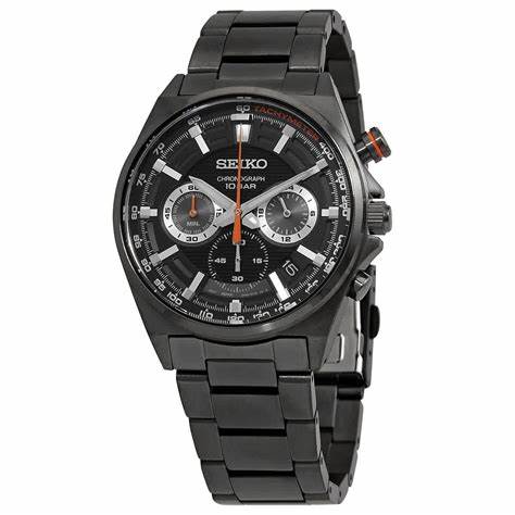 SEIKOSeiko Chronograph SSB399P1 Quartz Men's Watch - Black Dial, Stainless Steel BraceletWATCHESEcecile
