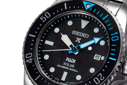Reloj de hombre Seiko Prospex SNE575P1 PADI Solar Diver's 200m Black Dial