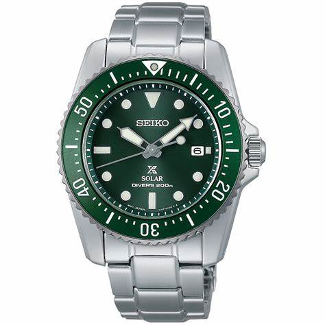 Seiko Prospex SNE583P1 Reloj buceo solar hombre - Esfera verde, Brazalete acero