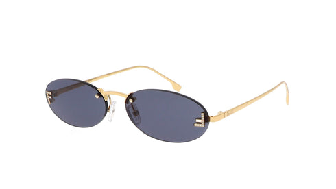 FENDIFendi FE4075US First Crystal Rimless Oval Sunglasses – Blue Lenses, Gold Metal FrameEYEWEAREcecile