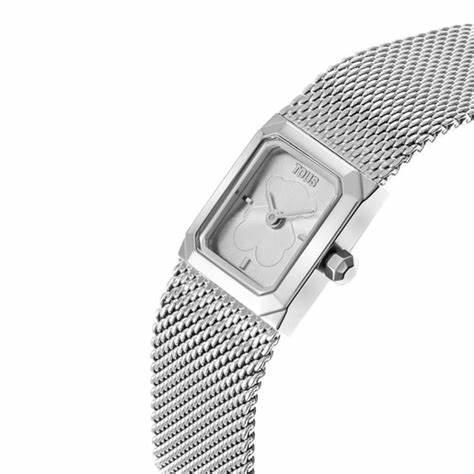TOUSTOUS Mini Mesh Analog Watch 3000142000 - Stainless Steel Milanese Bracelet, Octagonal DialWATCHESEcecile