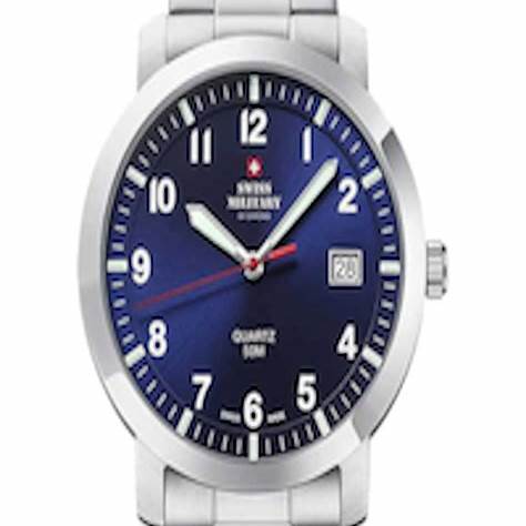 SWISS MILITARYSwiss Military SM34083.09 Men's Analog Quartz Watch - Stainless Steel with Blue DialWATCHESEcecile