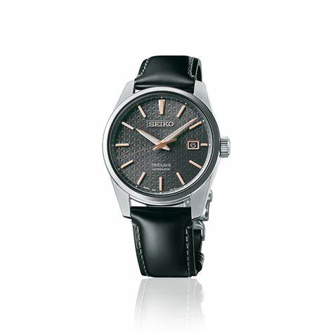 Seiko Presage SPB231J1 Reloj Automático Hombre - Caja 39.3mm Acero Inoxidable, Esfera Negra Texturada, Correa Piel