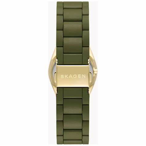 Skagen Denmark SKW3034 Grenen Lille Ocean Watch – 26mm Gold Case, Green Strap
