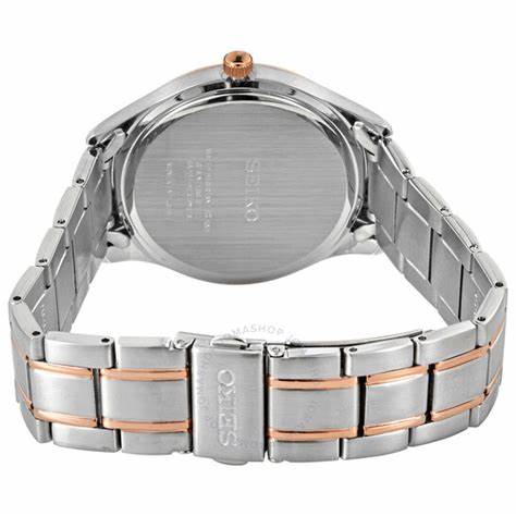 Orologio al quarzo Seiko Classic SUR470P1 Uomo - Quadrante marrone, bracciale in acciaio inossidabile bicolore