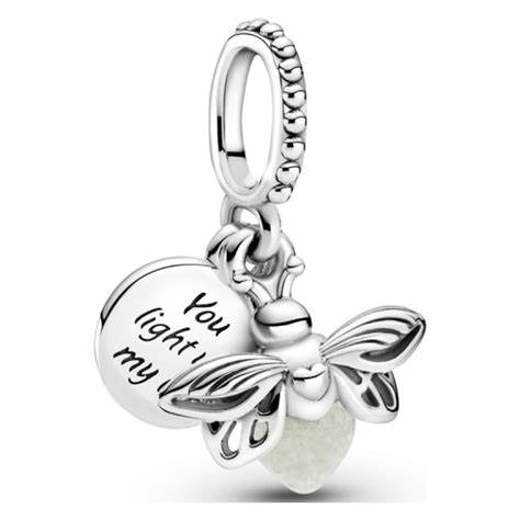 PANDORAPandora 799352C01 Glow‑in‑the‑Dark Firefly Sterling Silver Dangle CharmBIJOUXEcecile