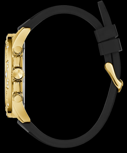 Guess Majestic GW0909G2 Men’s Gold-Tone Watch – Black Silicone, 48 mm