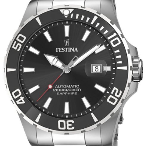 FESTINAFestina F20531/4 Diver Automatic Watch – 44mm Stainless Steel, Sapphire Crystal, 200m WRWATCHESEcecile