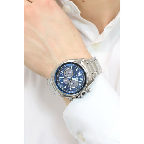 Citizen CA4560-81L Reloj cronógrafo Eco-Drive para hombre - Acero inoxidable, esfera azul