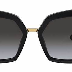 Dolce & Gabbana DG4377 501/8G 54 Gafas de sol geométricas para mujer - montura negra, cristales degradados grises