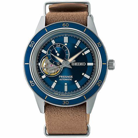 Seiko Presage SSA453J1 Reloj Automático Open Heart para Hombre - 40.8mm Acero Inoxidable, Esfera Azul