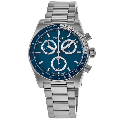 Tissot PR516 Cronógrafo T149.417.11.041.00 Reloj de cuarzo para hombre - 40mm Acero inoxidable, esfera azul