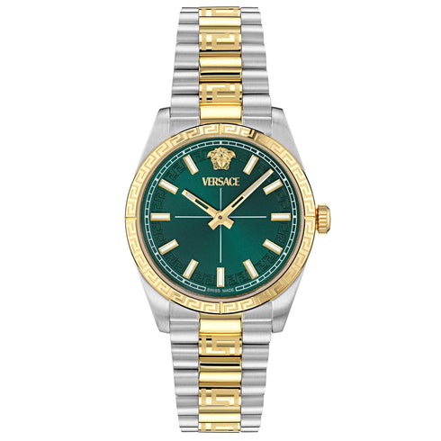 Versace VE0E00425 Millenyium Lady 32 mm Quartz – Green Dial, Two-Tone Steel