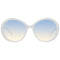 Emilio Pucci EP0164 5825P Lunettes de soleil rondes pour femme - monture en acétate blanc, verres dégradés multicolores, Ø 58mm