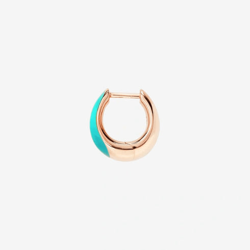 DODODoDo DHC3006RONDETURAG Washer Earring - 9K Rose Gold, Turquoise EnamelJEWELRYEcecile