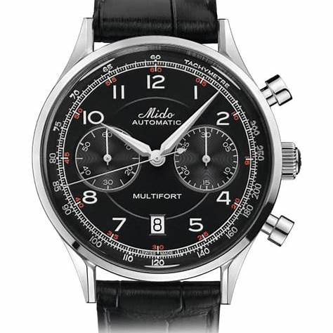 MIDOMido Multifort Patrimony Chronograph M040.427.16.052.00 - 42mm Stainless Steel Case, Black Dial, Leather StrapWATCHESEcecile