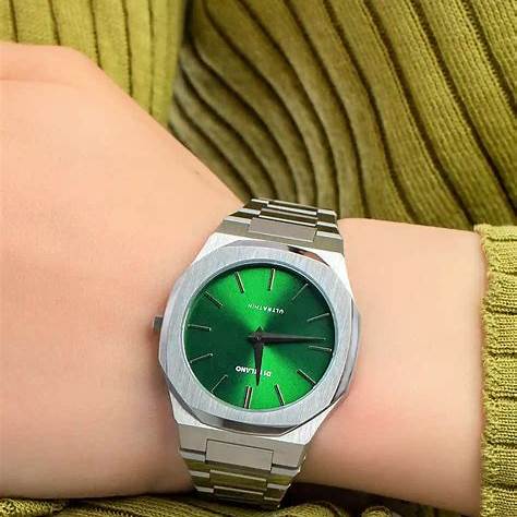 D1 MILANOD1 Milano Ultra Thin Petite Moss UTBL11 - 34mm Stainless Steel, Green Sunray DialWATCHESEcecile