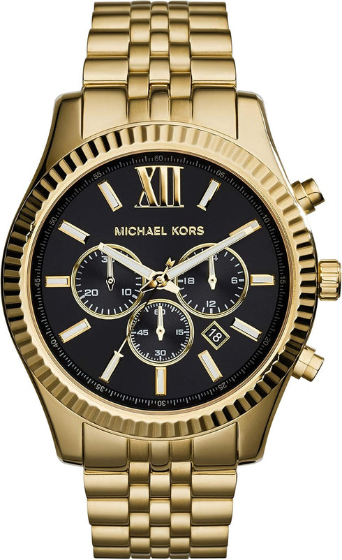 Michael Kors MK8286 Montre chronographe Lexington en acier inoxydable ton or pour hommes