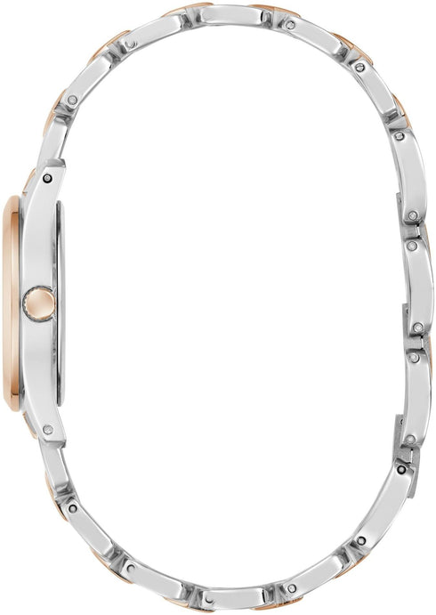 Guess GW0927L5 Ladies Two-Tone 28mm Quartz Watch – White Dial, Recycled Steel