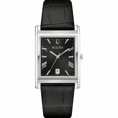 Bulova 96B445 Sutton Men's Watch - Black Dial, Black Leather Strap