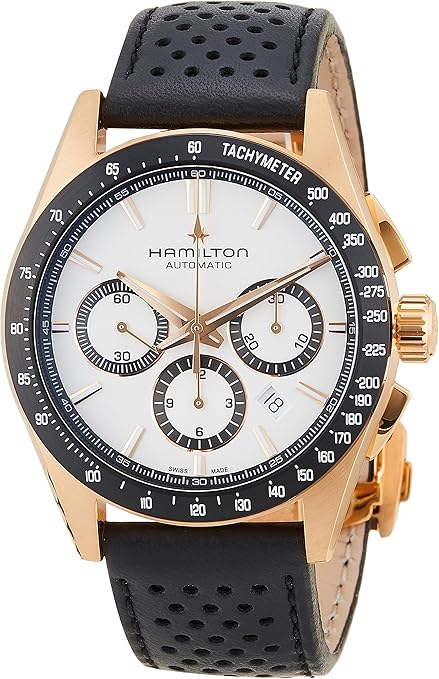 HAMILTONHamilton Jazzmaster Performer Auto Chrono H36626710 - 42mm Rose Gold PVD, White DialWATCHESEcecile