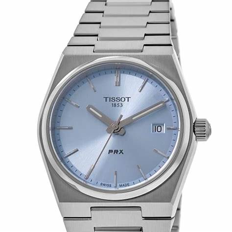 Tissot PRX T137.210.11.351.00 Reloj de cuarzo unisex - 35mm Acero inoxidable, esfera azul hielo