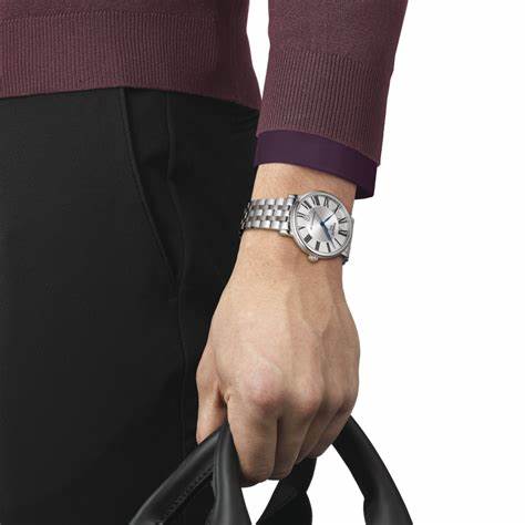 TISSOT: Tissot Carson Premium Powermatic 80 Men's Watch - Silver Dial, Stainless Steel BraceletWATCHESEcecile